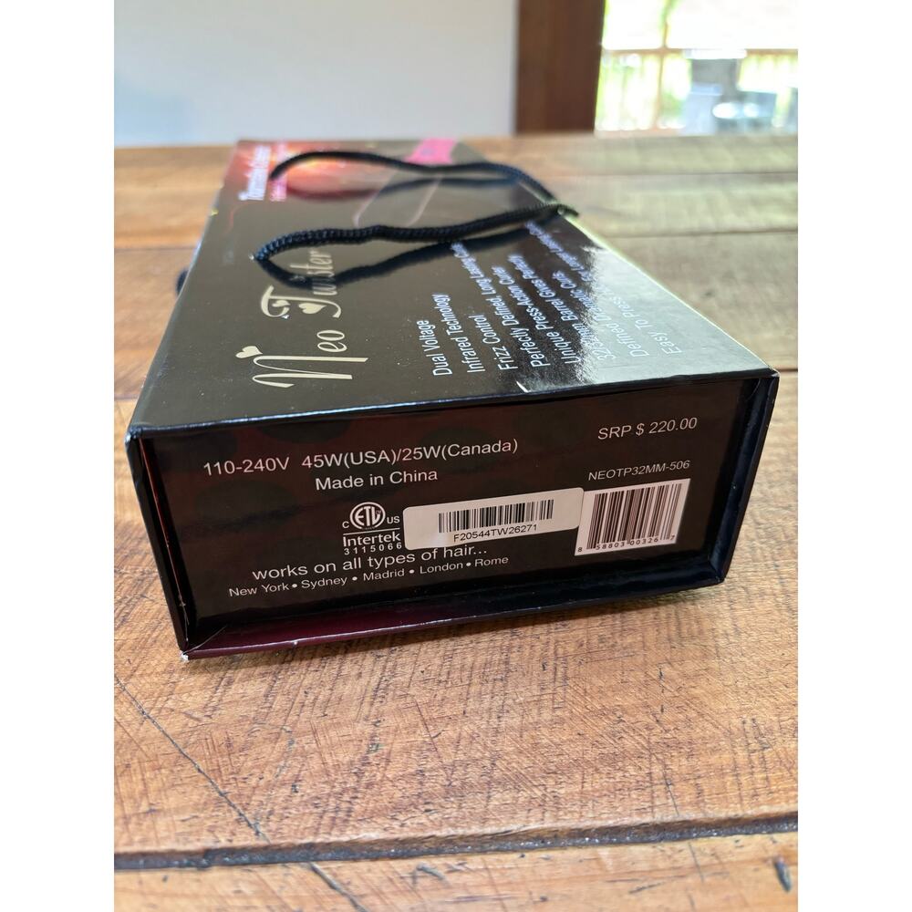 NIB NEO Twister Tourmaline Ceramic Curling Wand Pink And Black 32mm Barrel - Picture 8 of 8